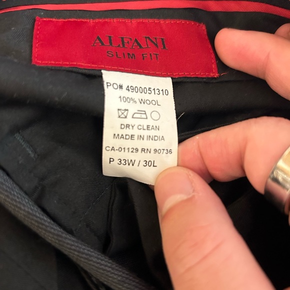 Alfani 2 piece suit; lightly worn; 40R jacket and 33W/30L pants - Picture 5 of 8